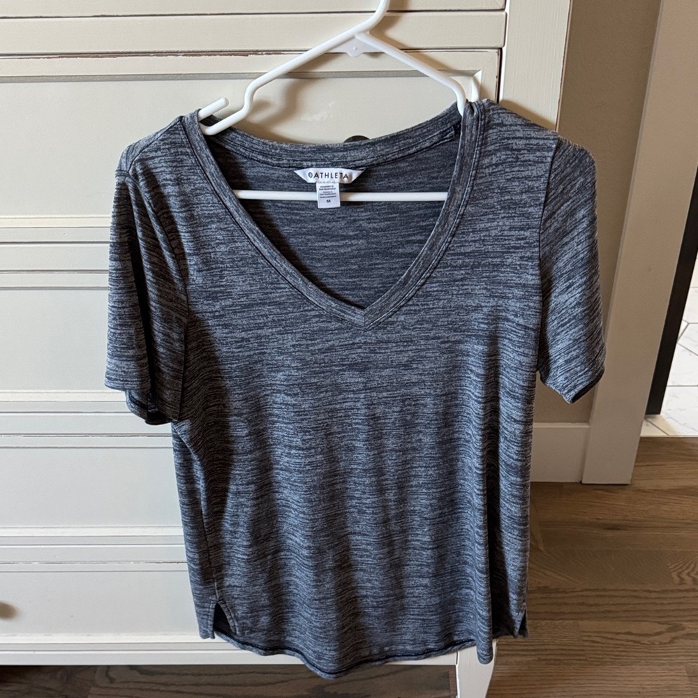 Athleta Gray V-Neck Women's Top